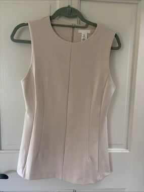H&M Sleeveless Mini Dress in Light Cream